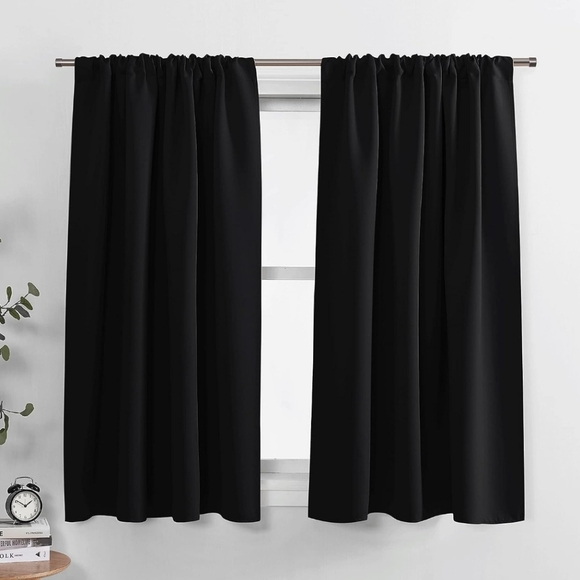 Pony Dance Blackout Curtains - Black - 42W by 45L - Picture 1 of 6